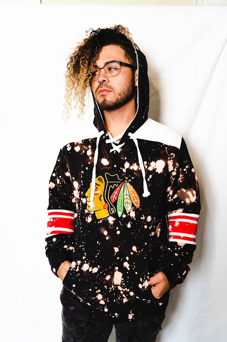 Blackhawks Old School Splatter Hoodie